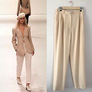 Chanel vintage SS 1998 high waist pleated tapered leg trousers